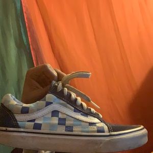 Low top checkerboard vans